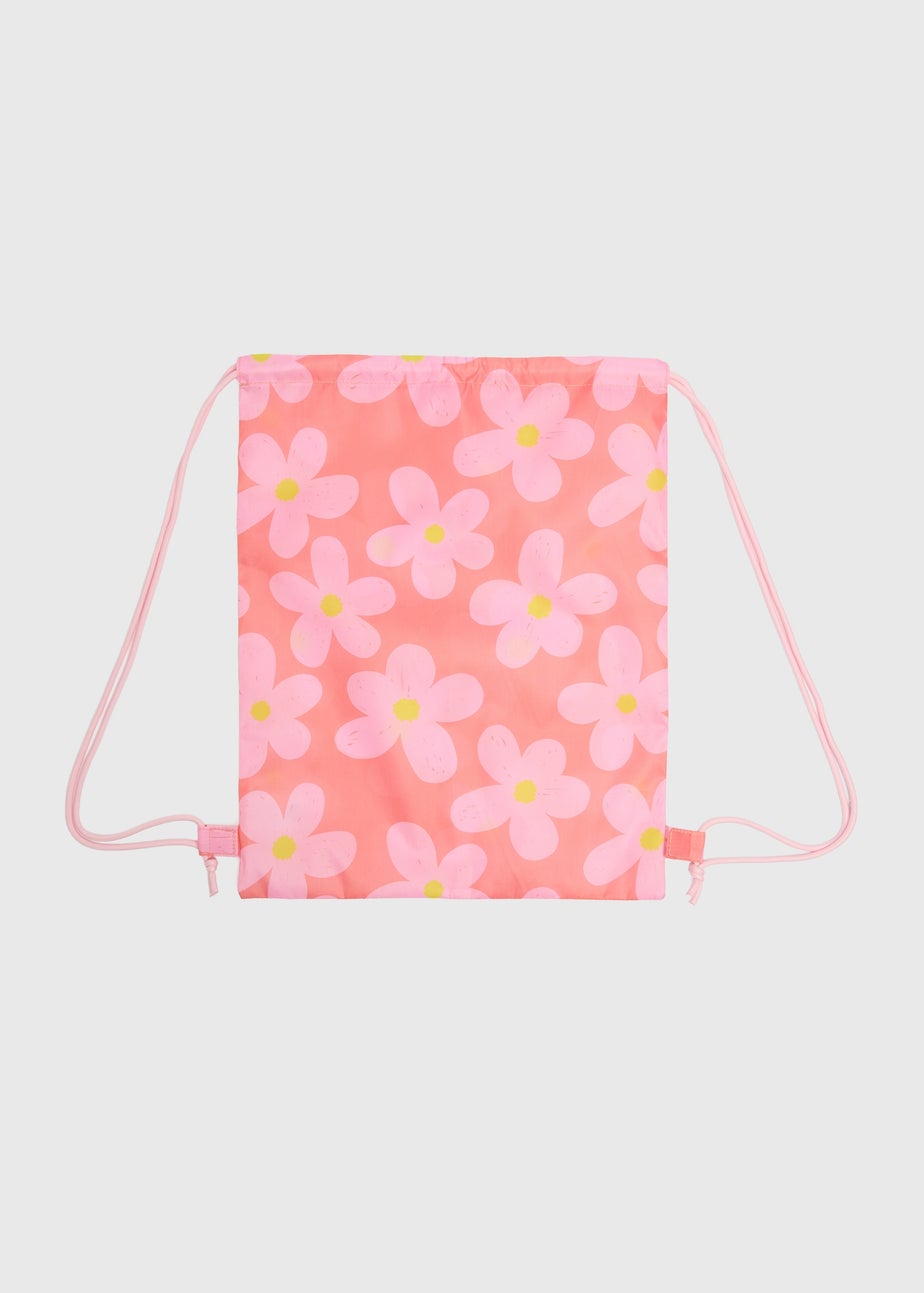 Girls Pink Flower Swimming Bag