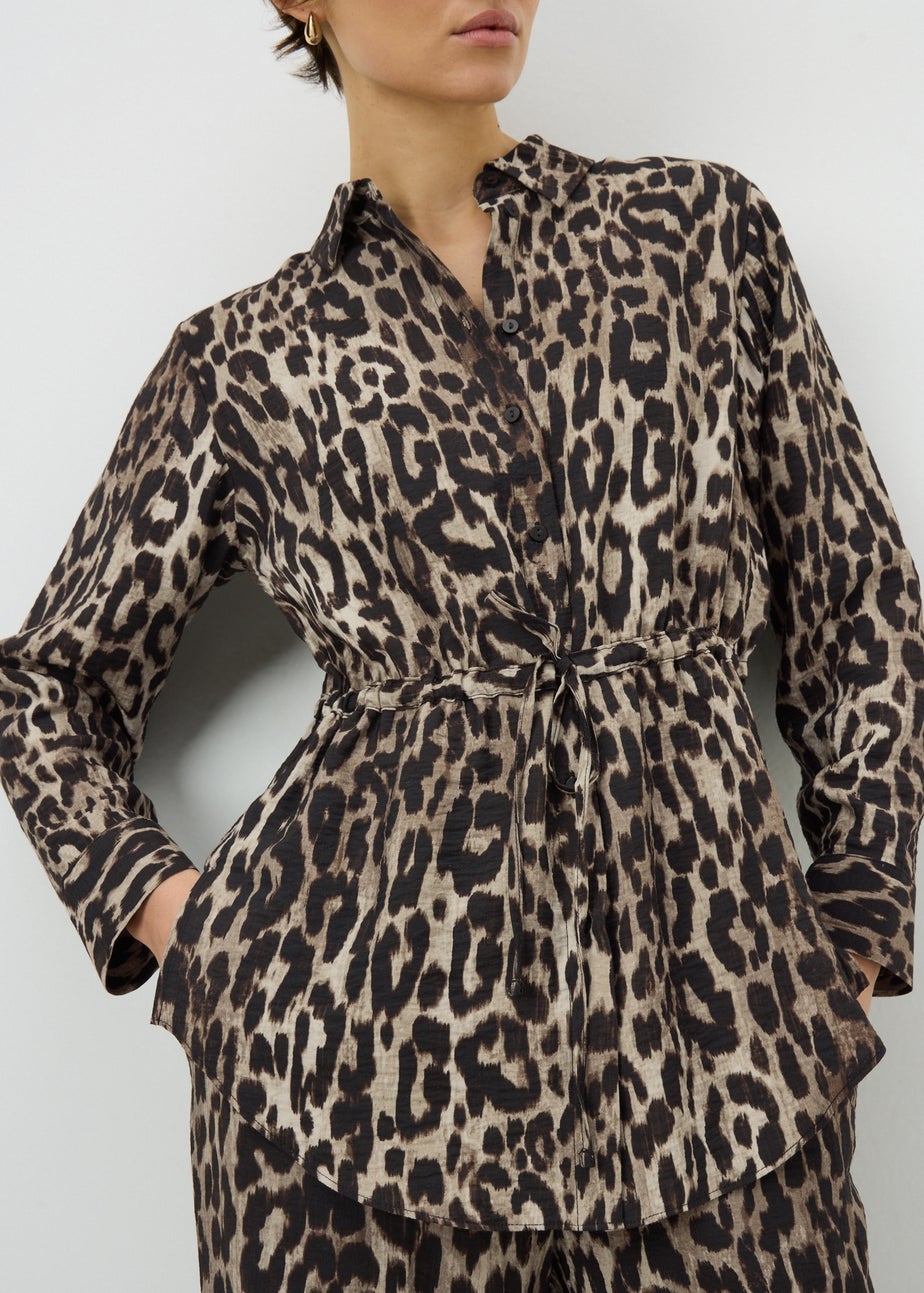 Brown Leopard Print Co Ord Blouse