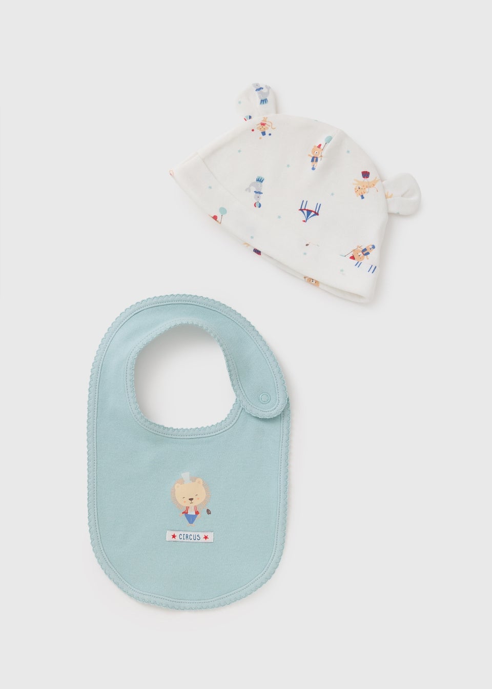 Baby Blue Layette Hat & Bib Set (Newborn-6mths)