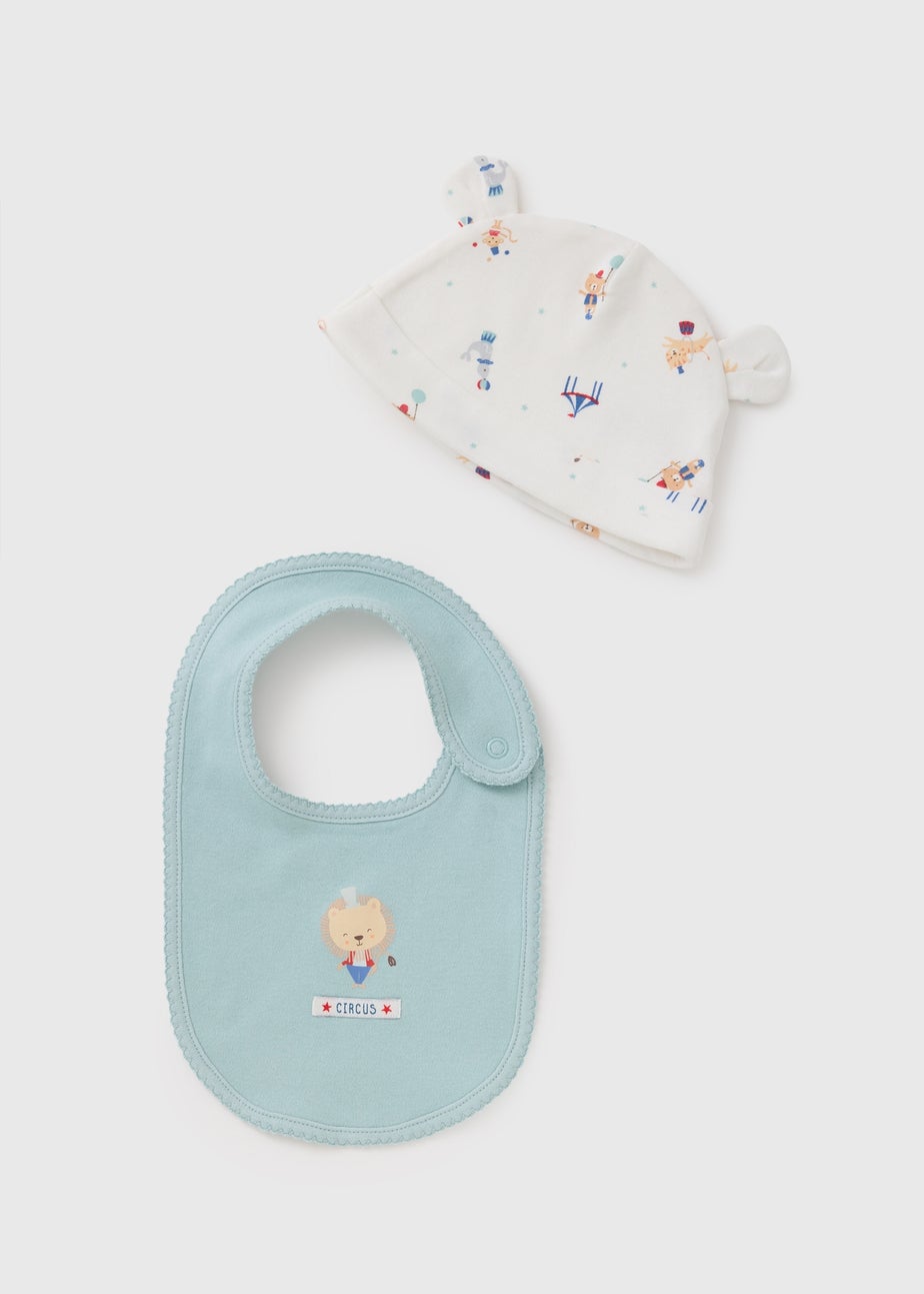 Baby Blue Layette Hat & Bib Set (Newborn-6mths)