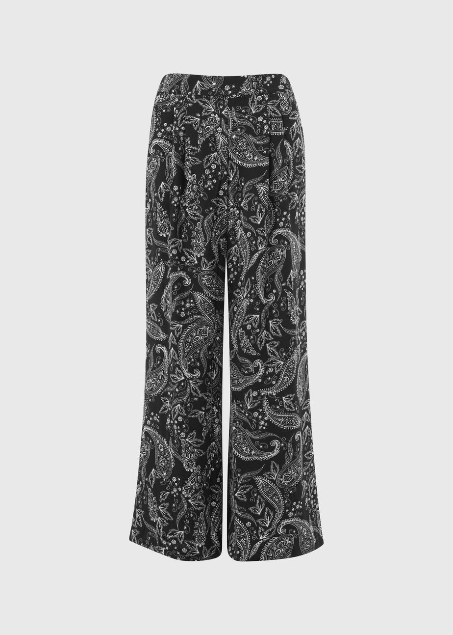 Black Paisley Co Ord Wide Leg Trousers
