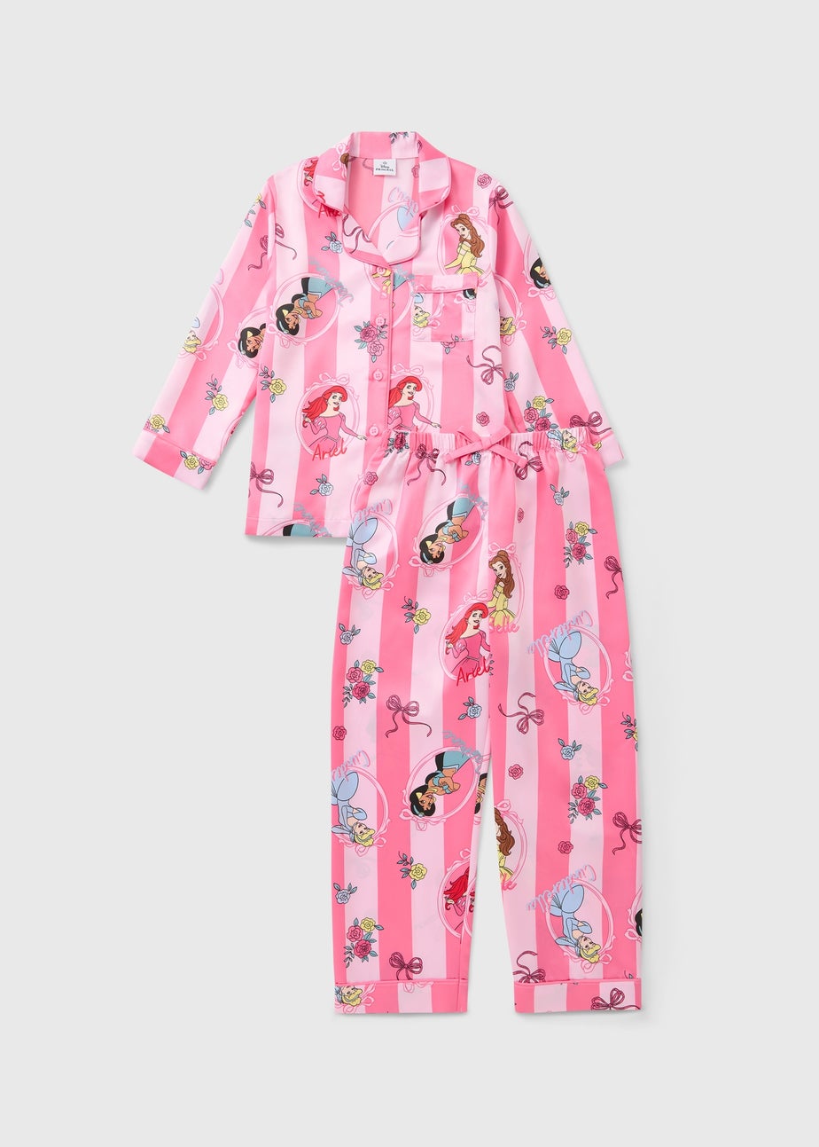Disney Girls Pink Princesses Satin Pyjama Set (3-9yrs)