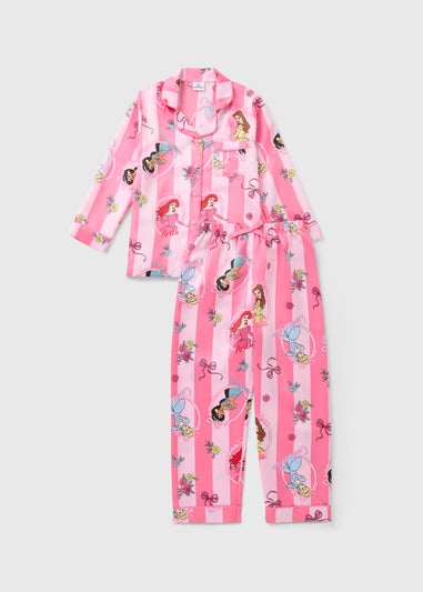 Disney Girls Pink Princesses Satin Pyjama Set (3-9yrs)