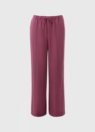 Raspberry Lyocell Wide Leg Trousers