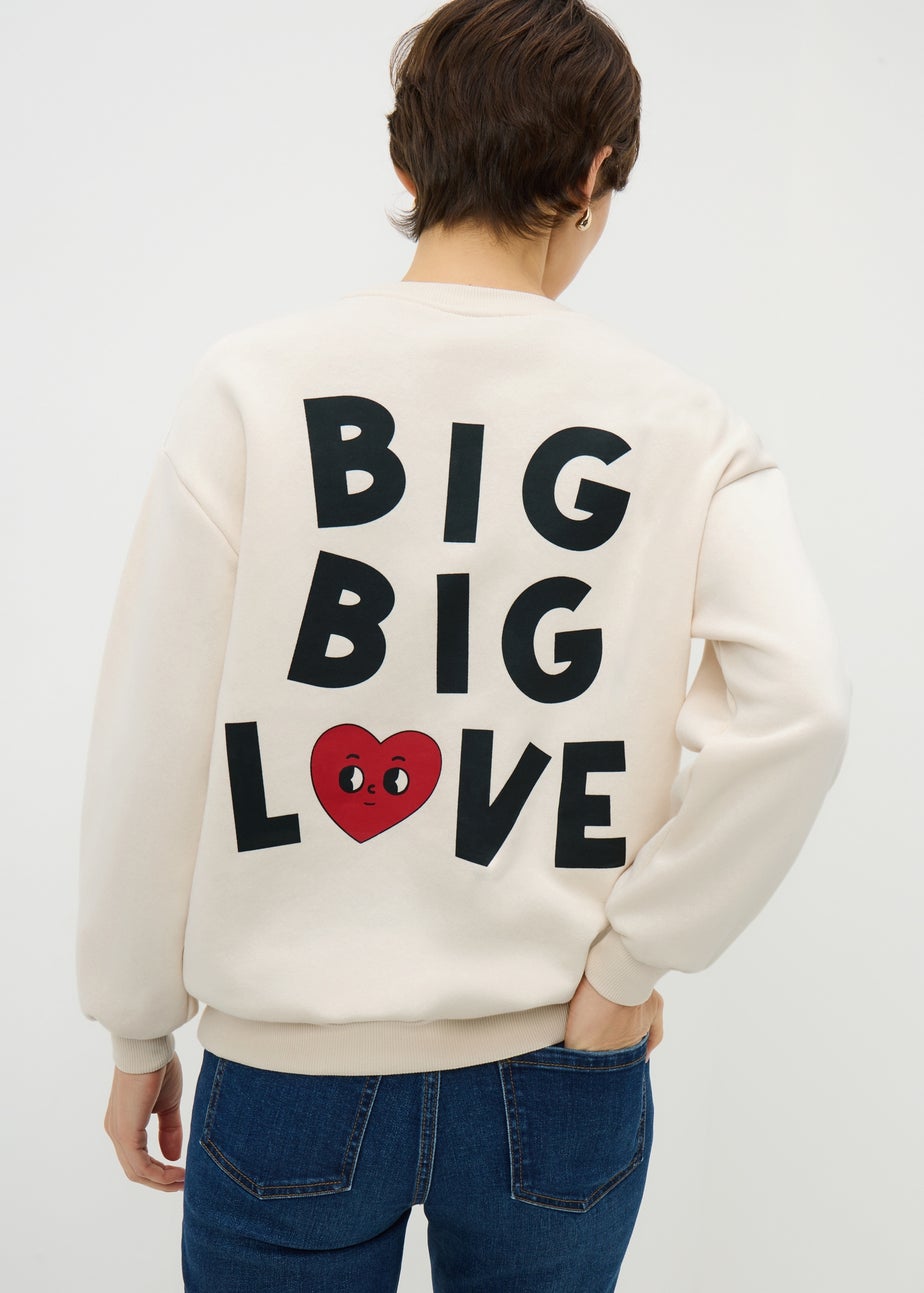 Cream Big Love Valentine's Mini Me Sweatshirt