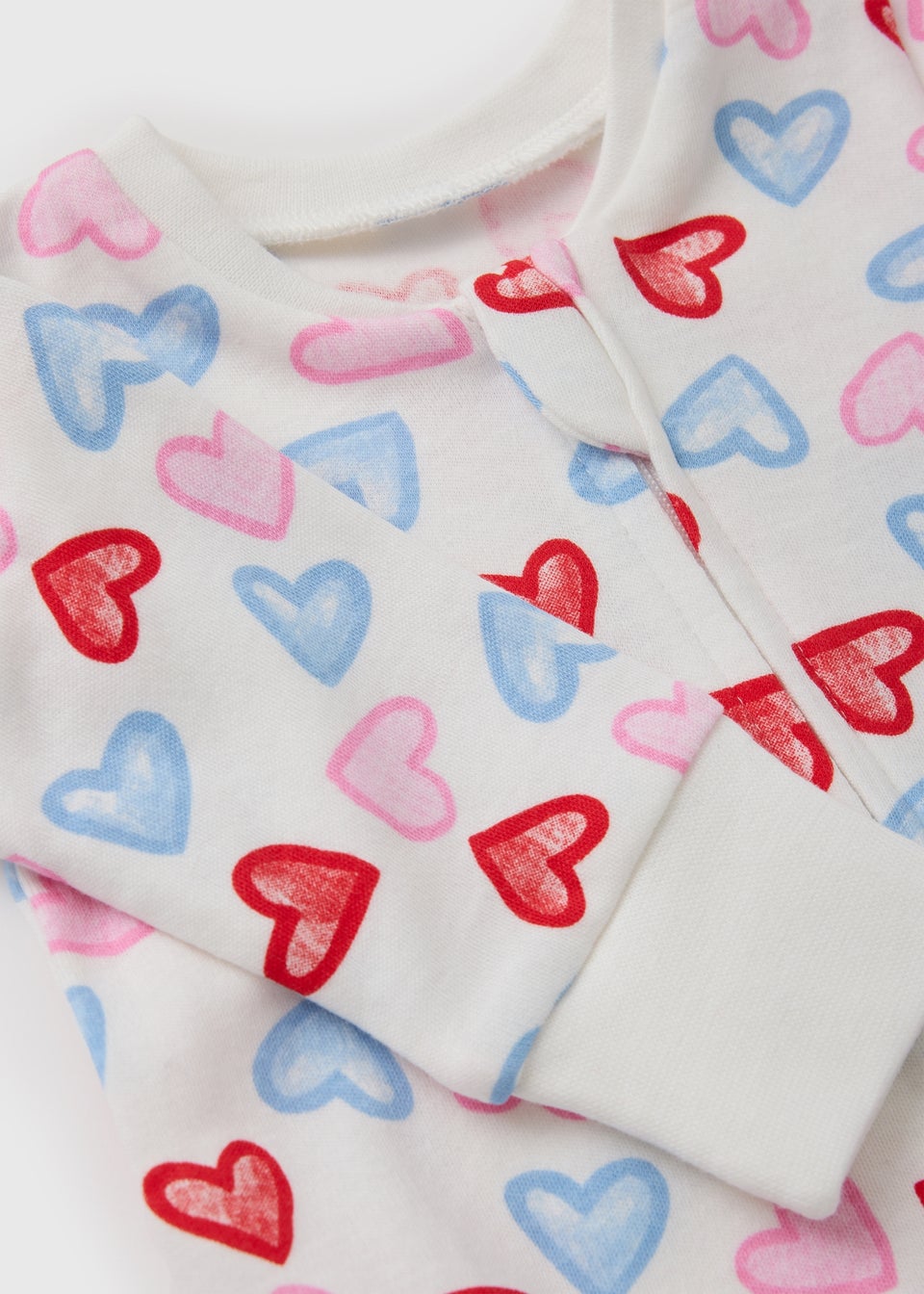 Baby Multicolour Heart Zipped Sleepsuit (Newborn-23mths)