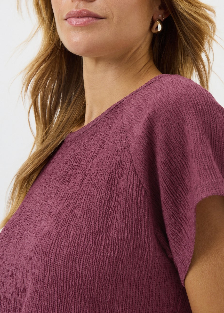 Berry Textured Co Ord Top