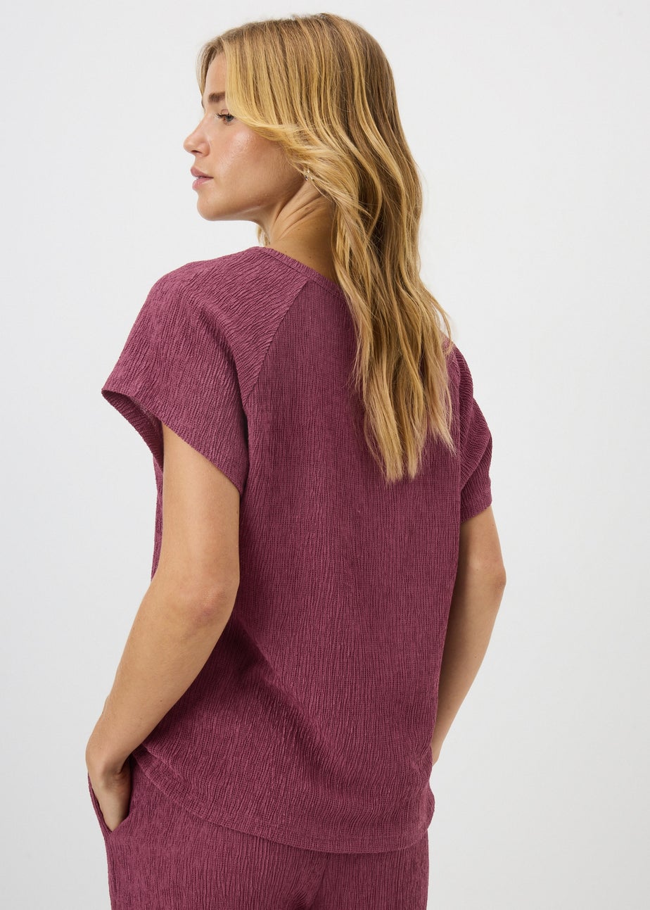 Berry Textured Co Ord Top
