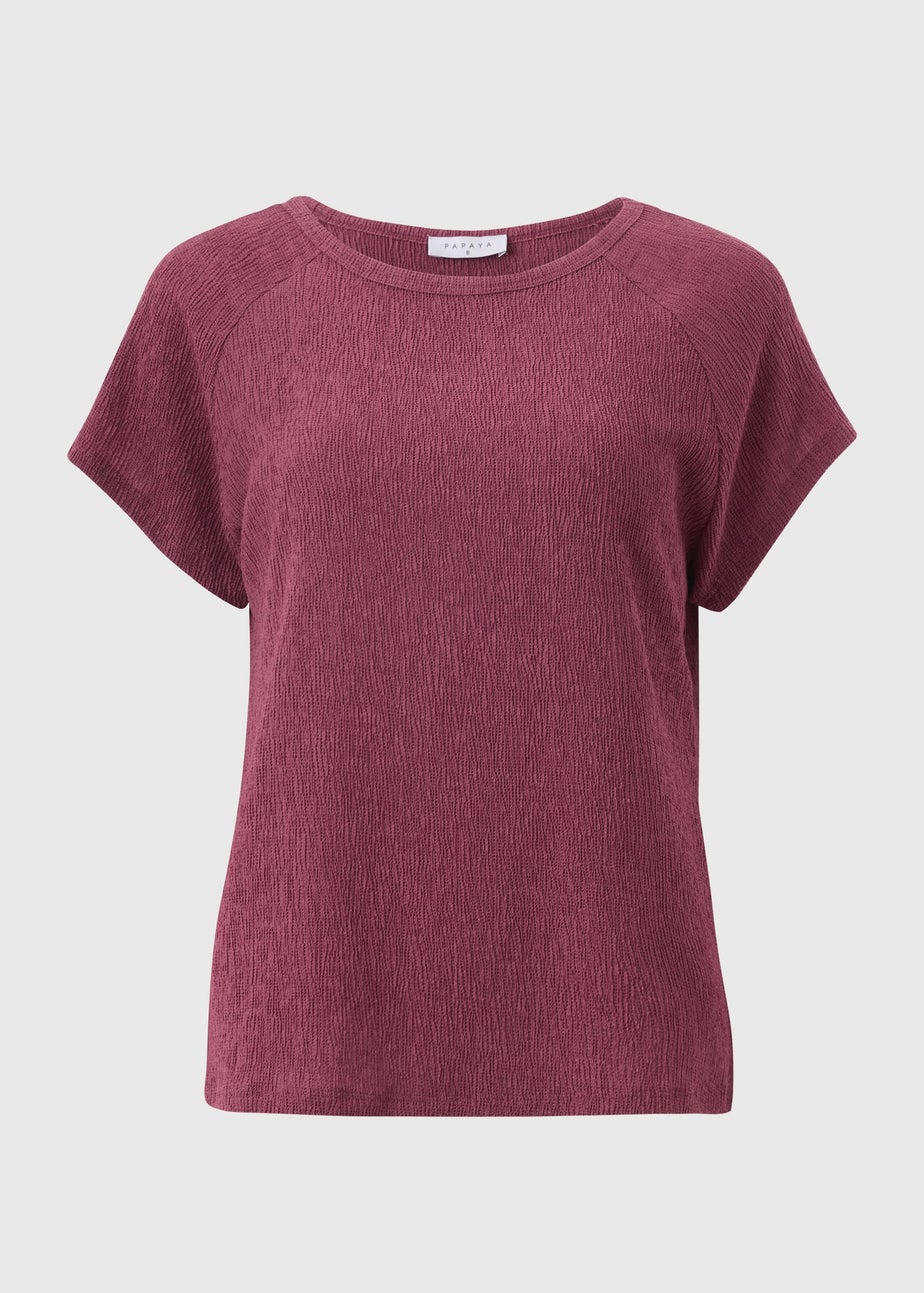 Berry Textured Co Ord Top