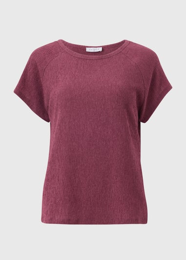 Berry Textured Co Ord Top