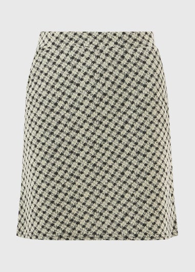 Black Check Jacquard Mini Skirt