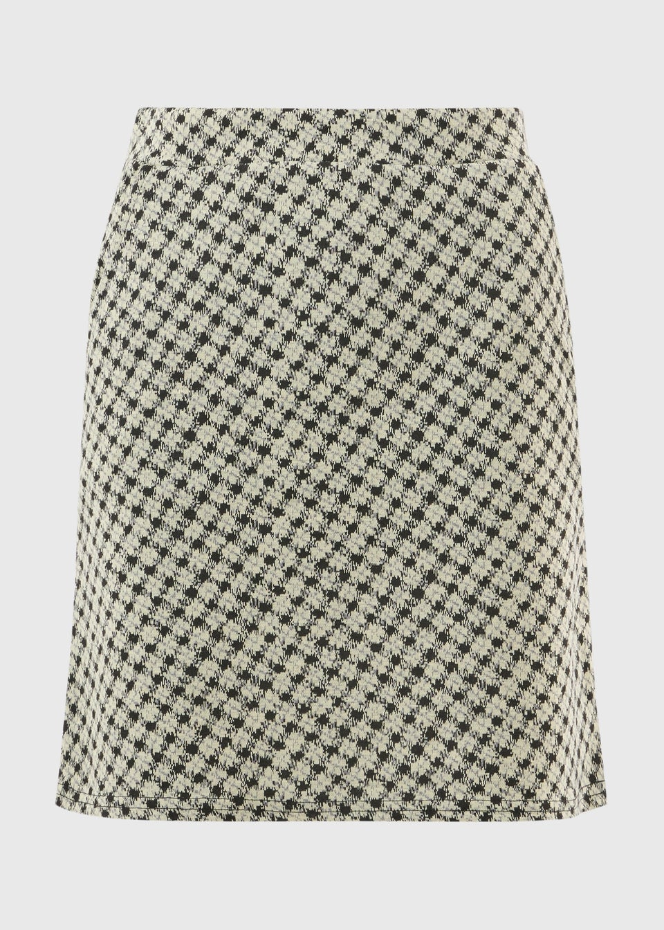 Black Check Jacquard Mini Skirt