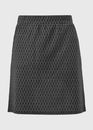Black Geometric Mini Skirt