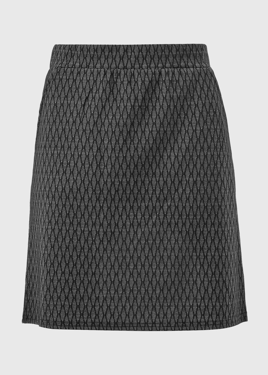Black Geometric Mini Skirt
