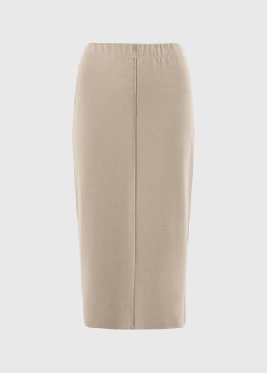 Beige Cosy Midi Skirt