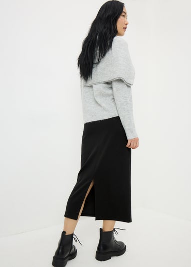 Black Cosy Midi Skirt