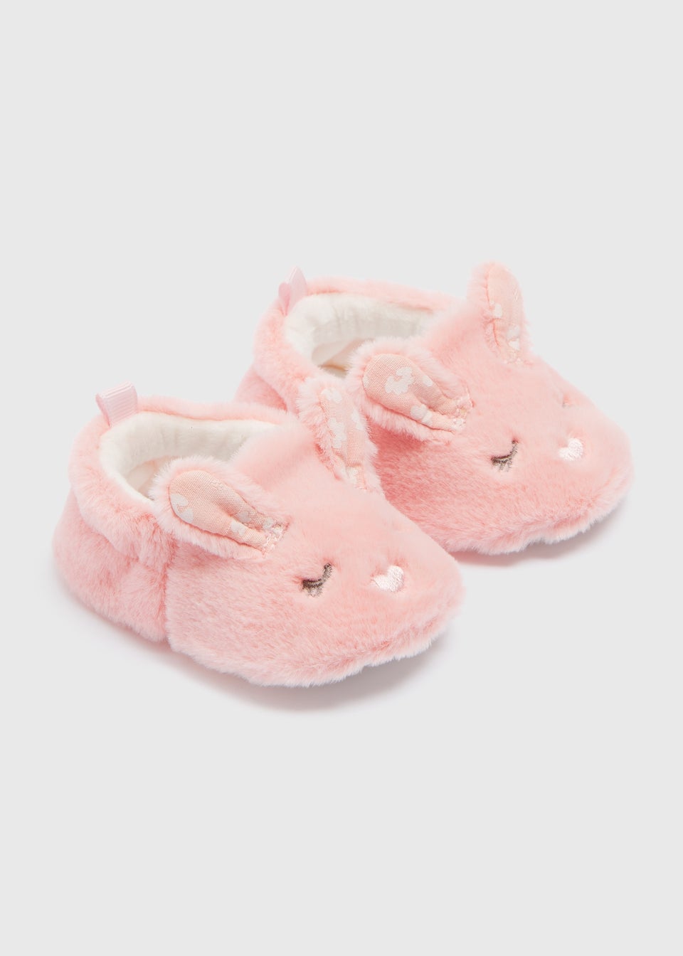 Girls Pink Fluffy Bunny Shoes (Newborn-18mths)