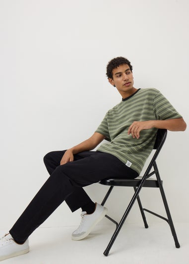 Khaki Textured Stripe T-Shirt