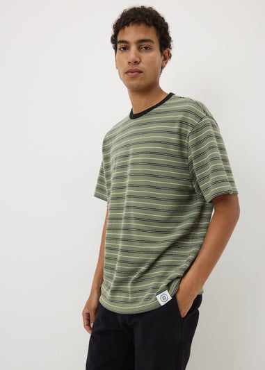 Khaki Textured Stripe T-Shirt