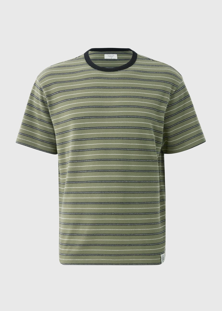 Khaki Textured Stripe T-Shirt