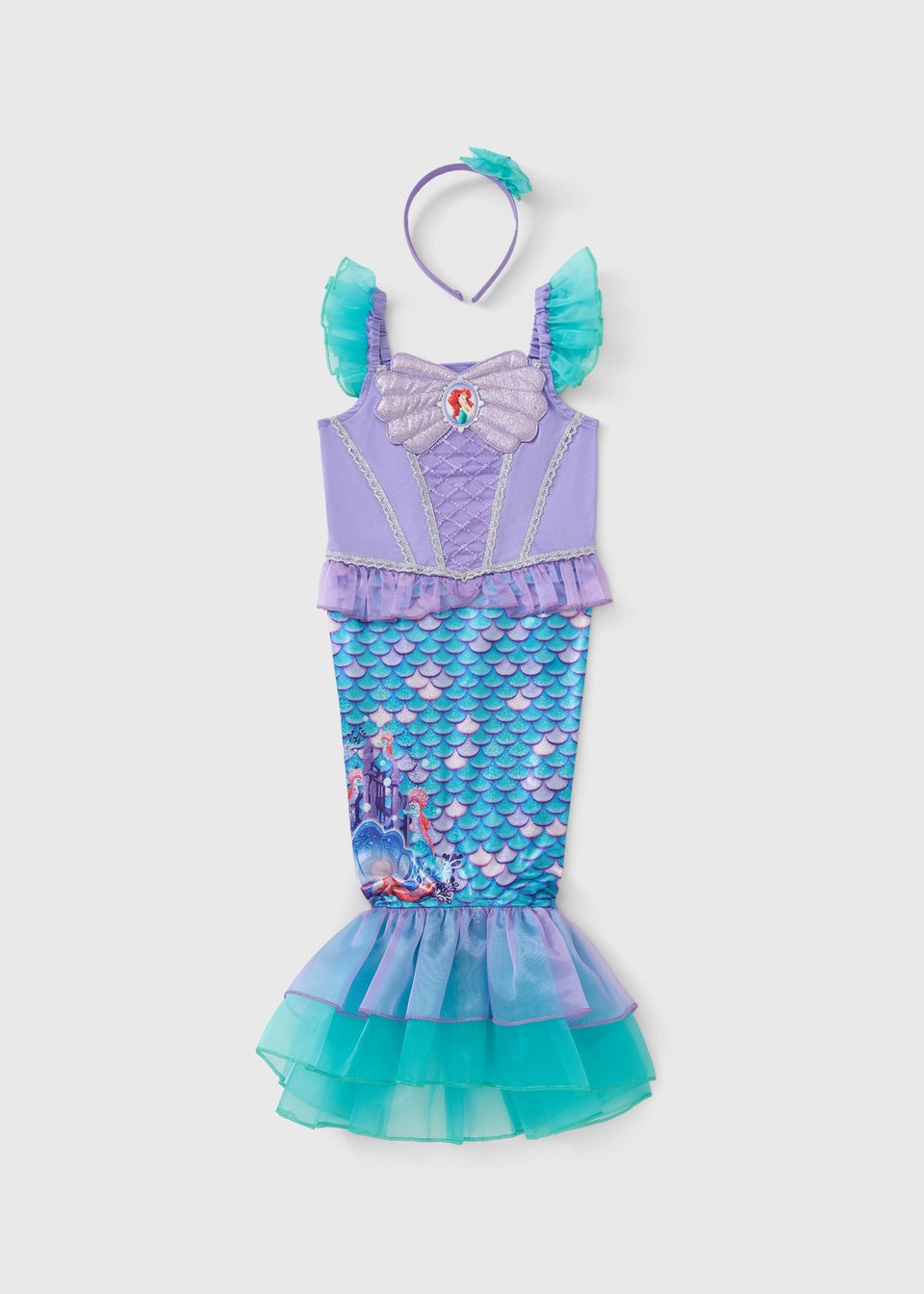 Disney Girls Lilac Ariel Costume (3-9yrs)