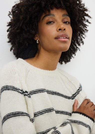 Cream Stripe Stitch Jumper