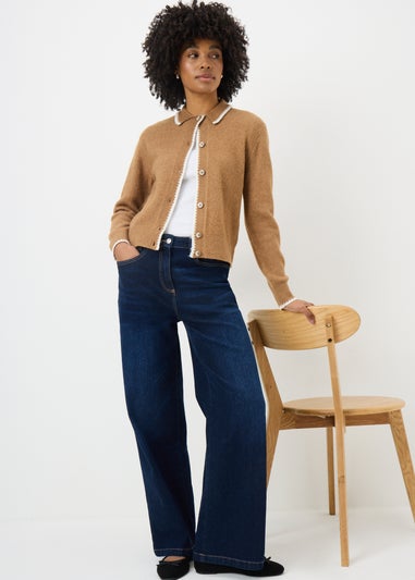 Camel Stitch Collared Button Jumper