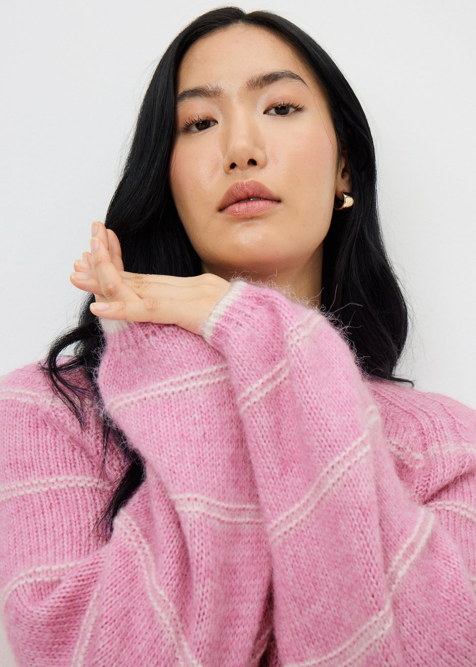 Pink Stripe Knitted Jumper