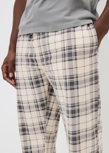 Grey Slinky Fleece Design Long Pyjams