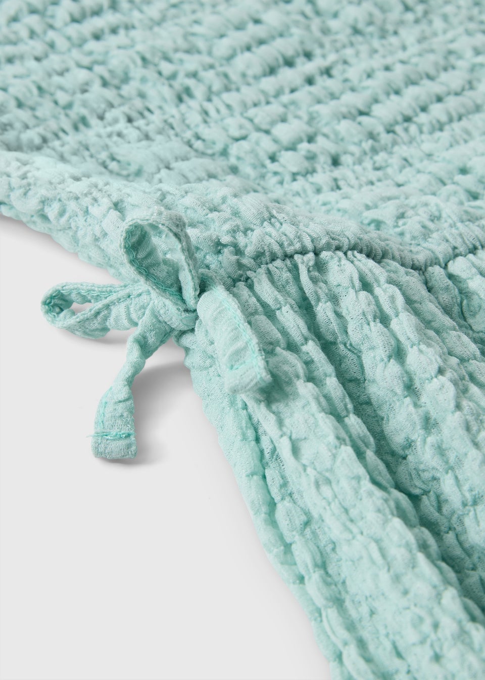 Girls Mint Textured Tie Trim Dress (7-15yrs)