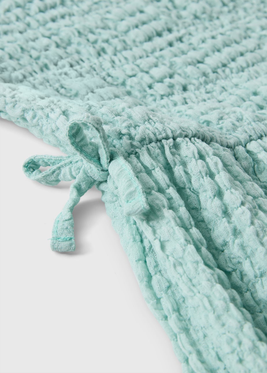 Girls Mint Textured Tie Trim Dress (7-15yrs)