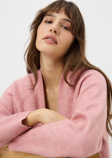 Pink Longline Open Cardigan
