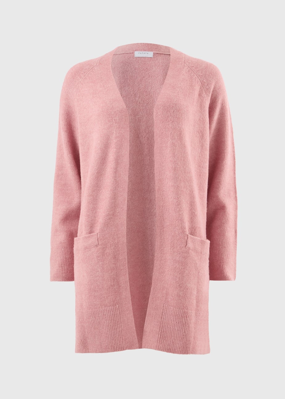 Pink Longline Open Cardigan