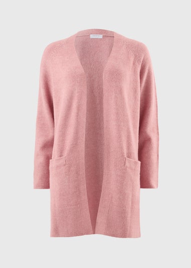 Pink Longline Open Cardigan