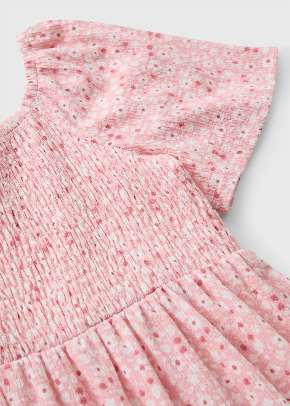 Girls Pink Ditsy Floral Dress (7-15yrs)