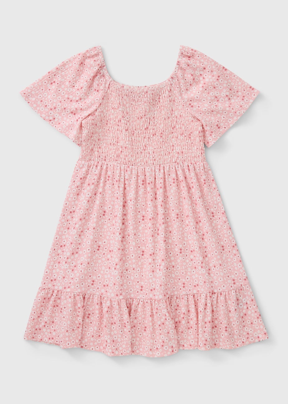 Girls Pink Ditsy Floral Dress (7-15yrs)