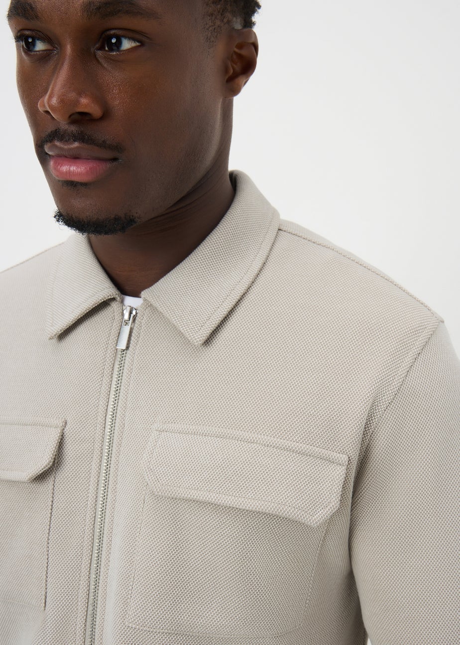 Cream Pique Smart Co Ord Shacket