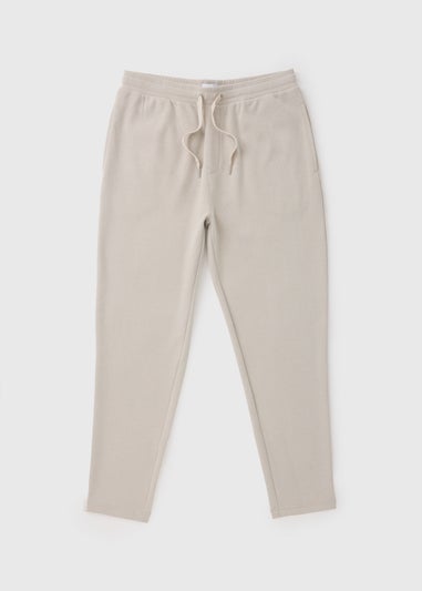 Cream Smart Pique Co Ord Jogging Bottoms