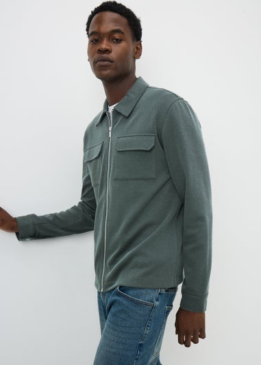 Green Smart Pique Shacket