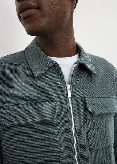 Green Smart Pique Shacket