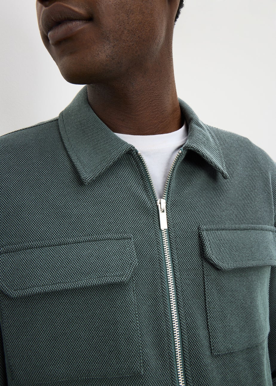 Green Smart Pique Shacket