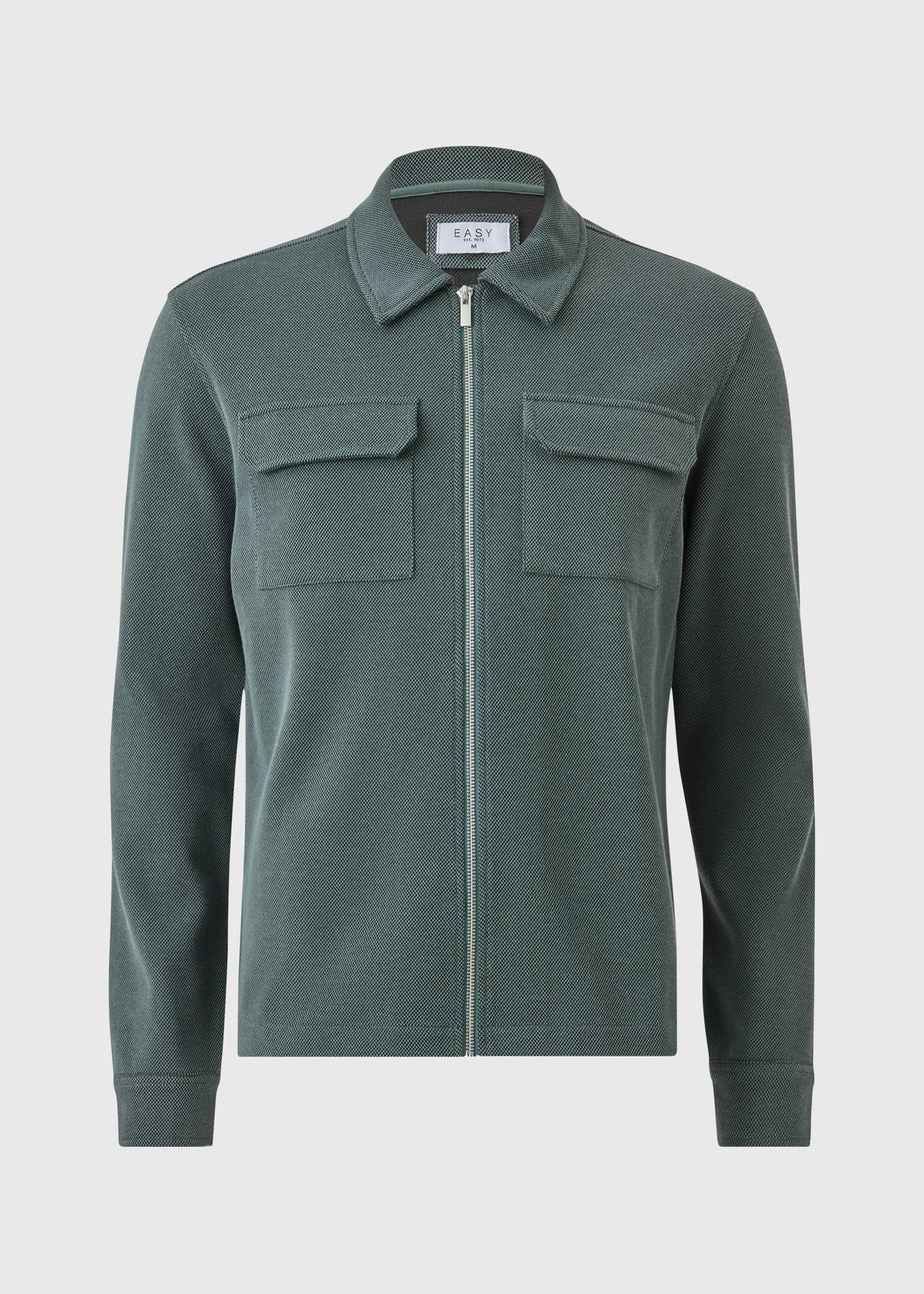 Green Smart Pique Shacket