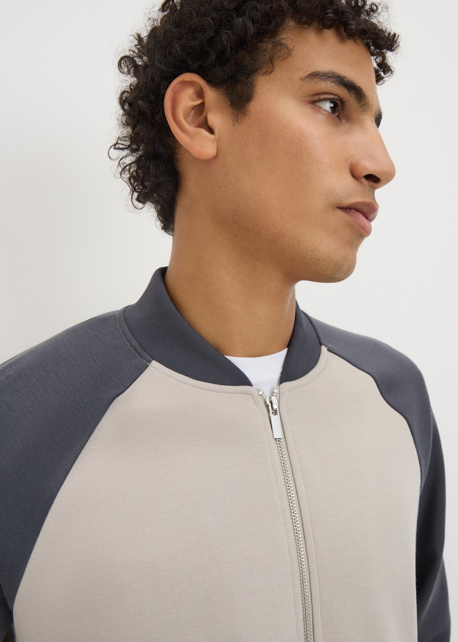 Cream Smart Co Ord Bomber Jacket