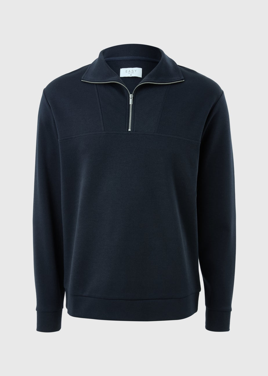 Navy Smart Co-Ord 1/2 Zip Jumper