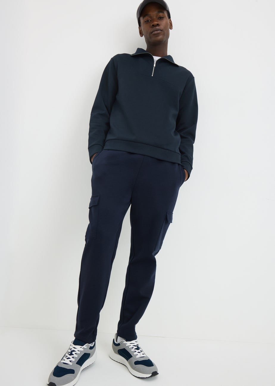 Navy Smart Co-Ord 1/2 Zip Jumper