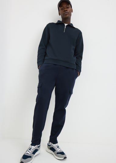 Navy Smart Co-Ord 1/2 Zip Jumper