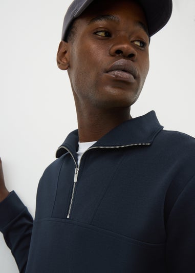 Navy Smart Co-Ord 1/2 Zip Jumper