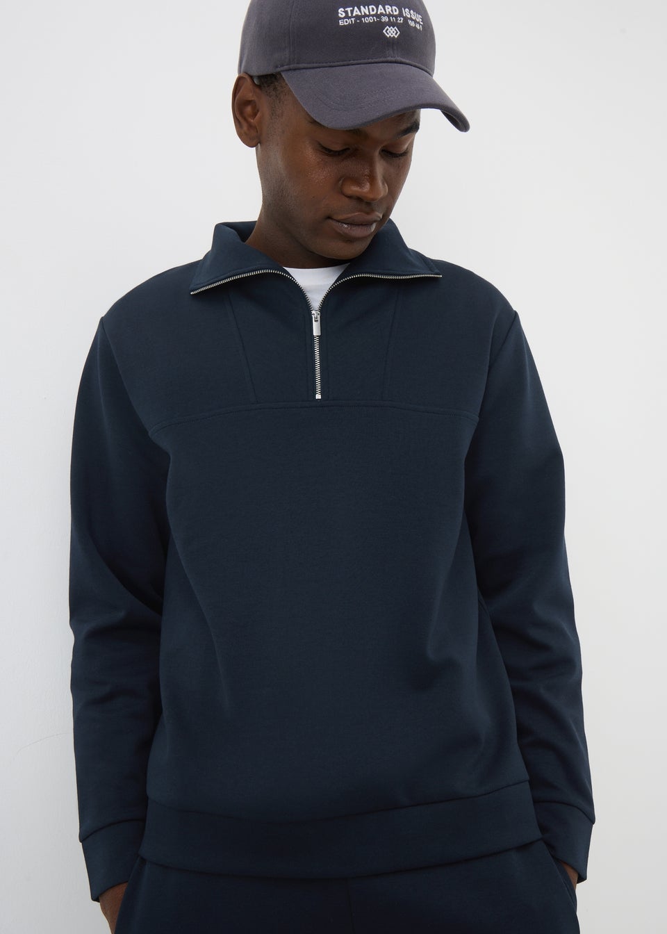 Navy Smart Co-Ord 1/2 Zip Jumper