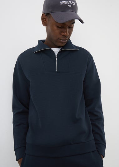 Navy Smart Co-Ord 1/2 Zip Jumper