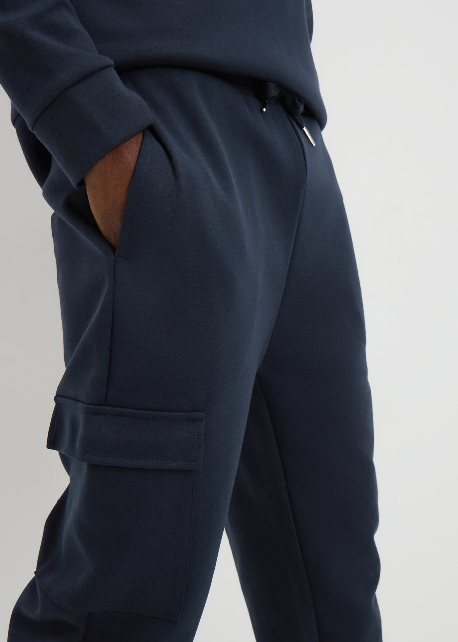 Navy Smart Co Ord Jogging Bottoms
